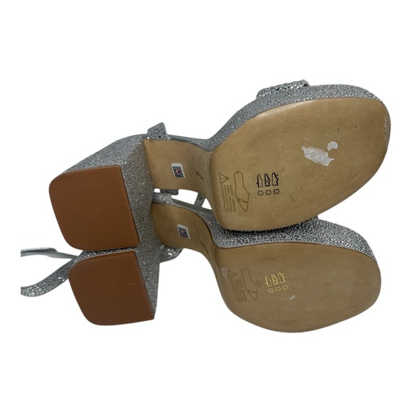 Larroude Dolly Silver Crystal Platform Sandal Heels. Sz: 9.5 - Picture 9 of 11